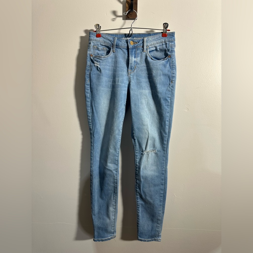 Old Navy Women’s 4 Rockstar Mid Rise Skinny‎ Distressed Jeans | SKU 0566